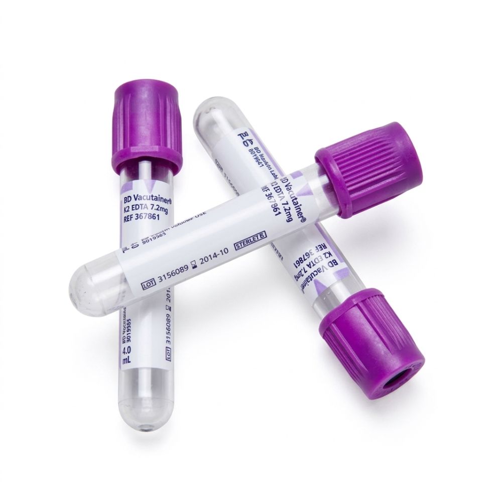Tubo de extracción con tapa lila y rotulación EDTA, 4 ml