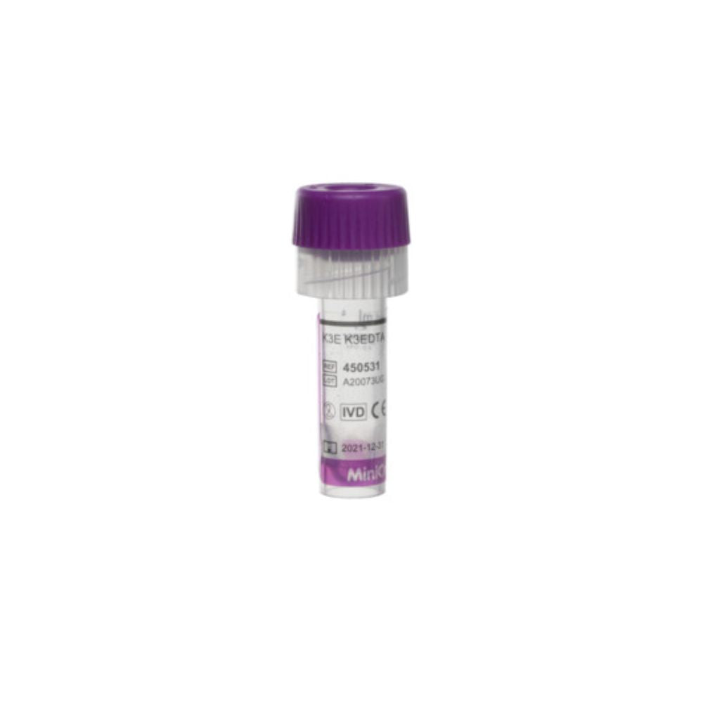 Mini Collect 1 ml con tapa lila y cuerpo transparente, etiqueta visible