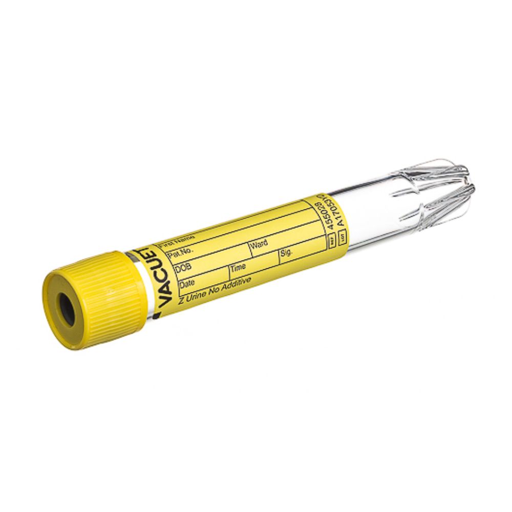 Tubo tapa amarilla 9ML con punta transparente y rosca