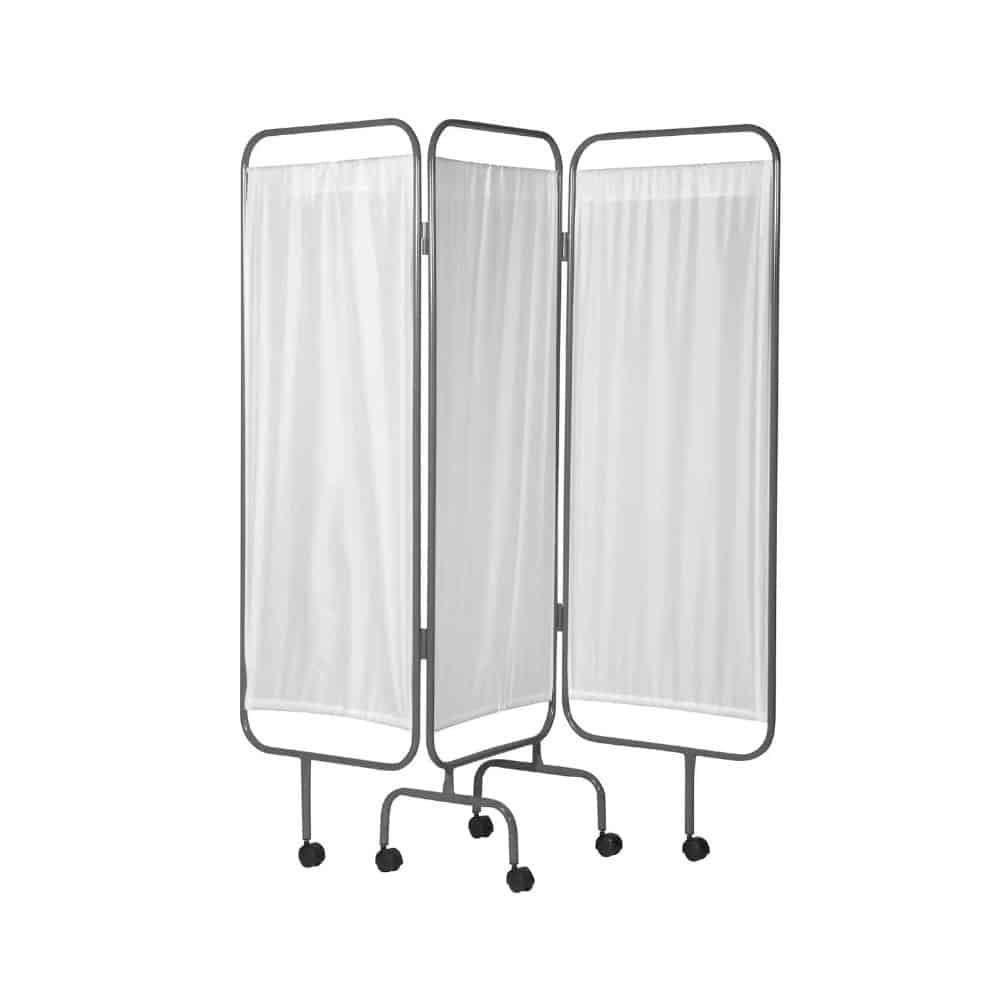 Biombo esmaltado lavable de 3 cuerpos con paneles abatibles y ruedas