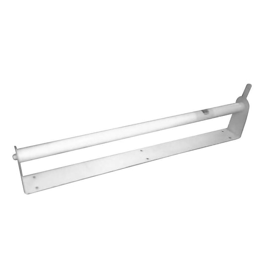 Dispensador porta-rollos con barra superior y soporte metálico para montaje