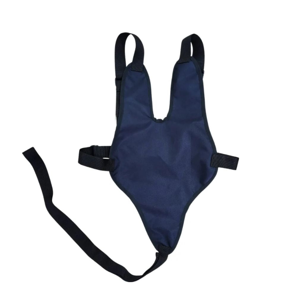 Arnés azul de 5 puntos para silla de ruedas, con correas ajustables