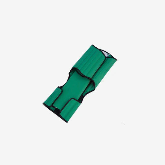 Chaleco Extricacion verde con correas negras y panel frontal acolchado