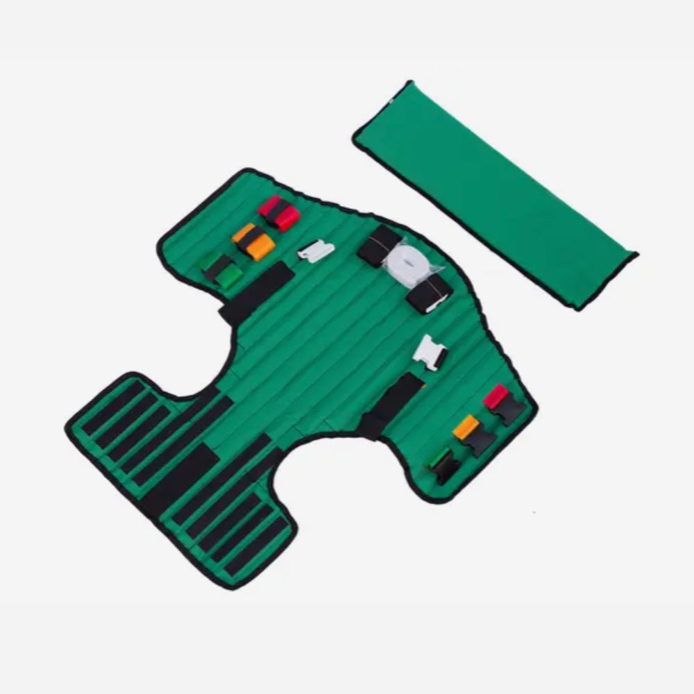 Codimed Chaleco Extricacion verde con bolsillos y hebillas multicolor