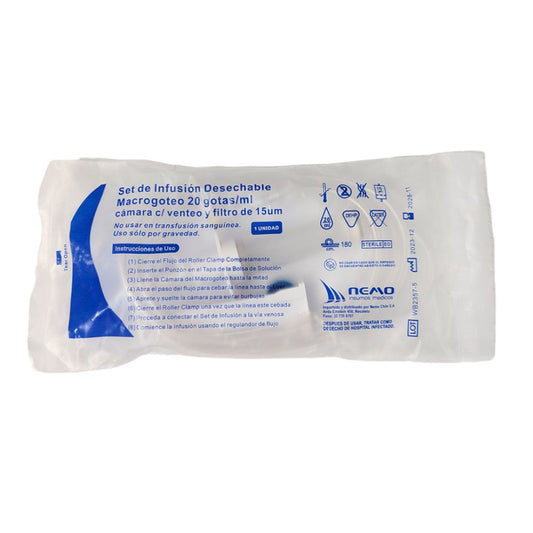 Bajada de suero Macrogota Nemo: set de infusión desechable 20 gotas/ml