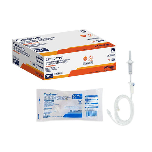Set suero microgota Cranberry 60/1 con jeringa y tubo