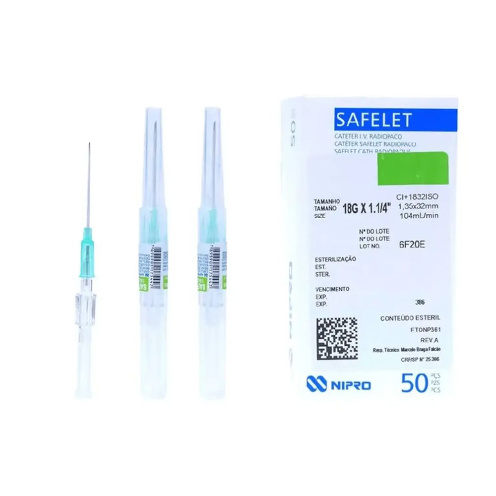 Catéter intravenoso con conector verde menta, dos unidades, tubos transparentes