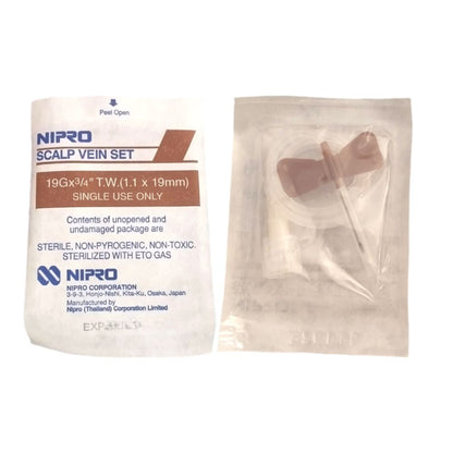Mariposa Scalp Vein Nipro 19 g: set estéril para vena del cuero cabelludo