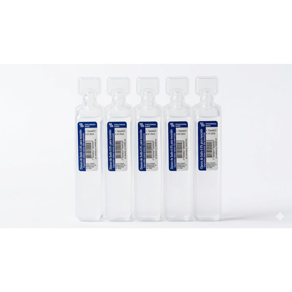 Suero fisiologico multiconfezione de varios frascos individuales