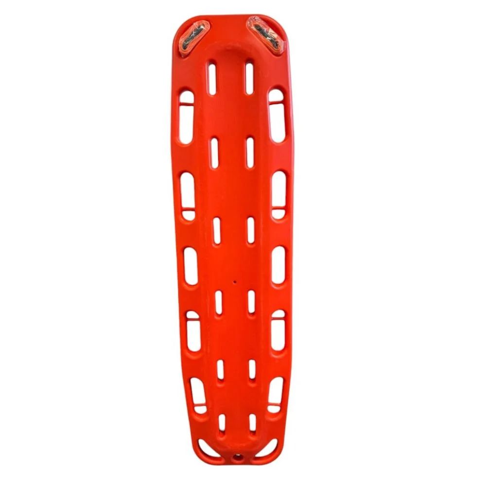 Tabla plástica pediátrica para columna, roja, con ranuras y orificios