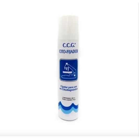 Fijador citológico en spray, botella blanca con etiqueta azul y texto Cito-Fijador (100 ml)