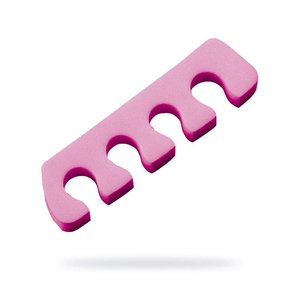 Separador de dedos para pedicuro 3052, espuma rosa con 4 aberturas