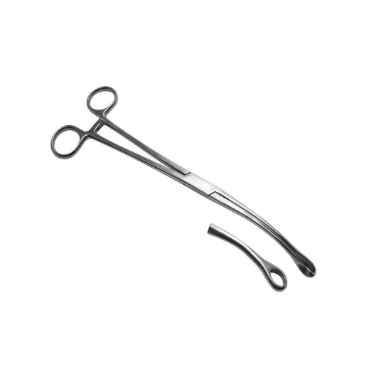 Pinza Forester curva 25 cm in acciaio con anelli per presa
