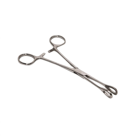Pinza Forester recta de 25 cm con empuñaduras a anillo y puntas con estrías