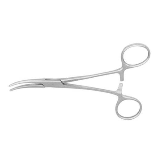 Pinza mosquito curva 12 cm, acero inoxidable, mordaza curva y anillos