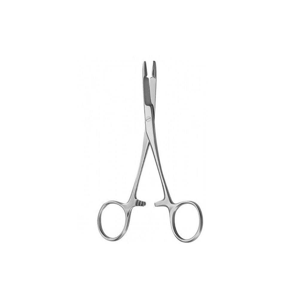 Porta aguja Olsen de acero inoxidable, 14 cm, pinza con puntas
