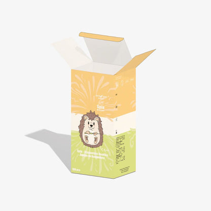Caja de agujas de acupuntura Spin, empaque con diseño amarillo y blanco