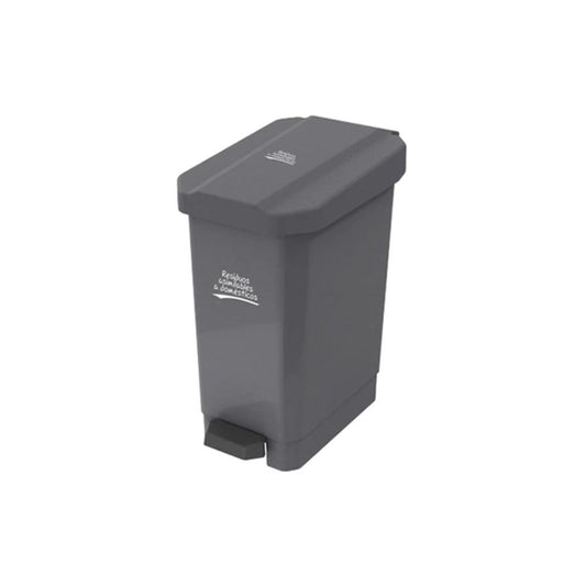 Contenedor plástico 44 L con tapa abatible y pedal, color oscuro