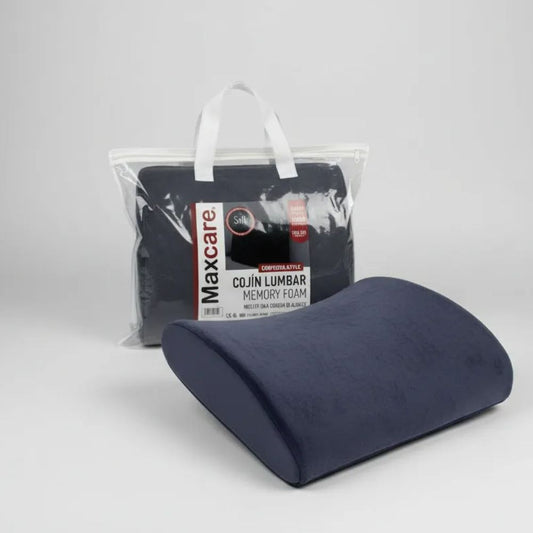 Cojín lumbar Comfort Maxcare, espuma viscoelástica azul marino