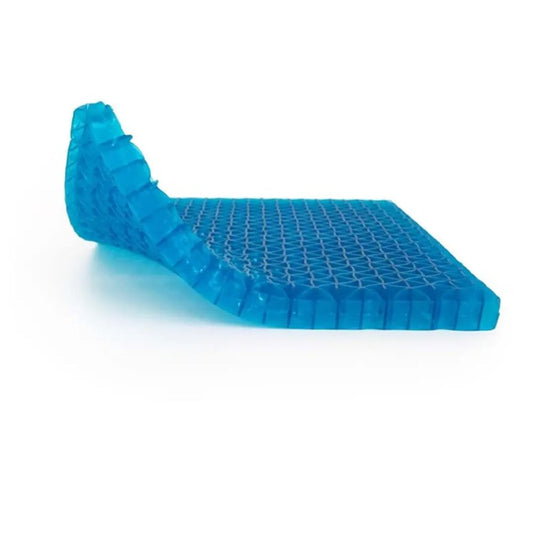 Cojín de gel inteligente 40x44 en azul con forma contorneada para asiento