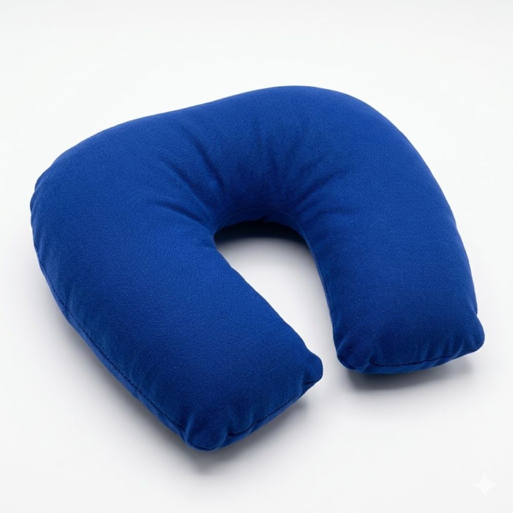 Cuello Herradura azul, tipo U acolchado para soporte cervical