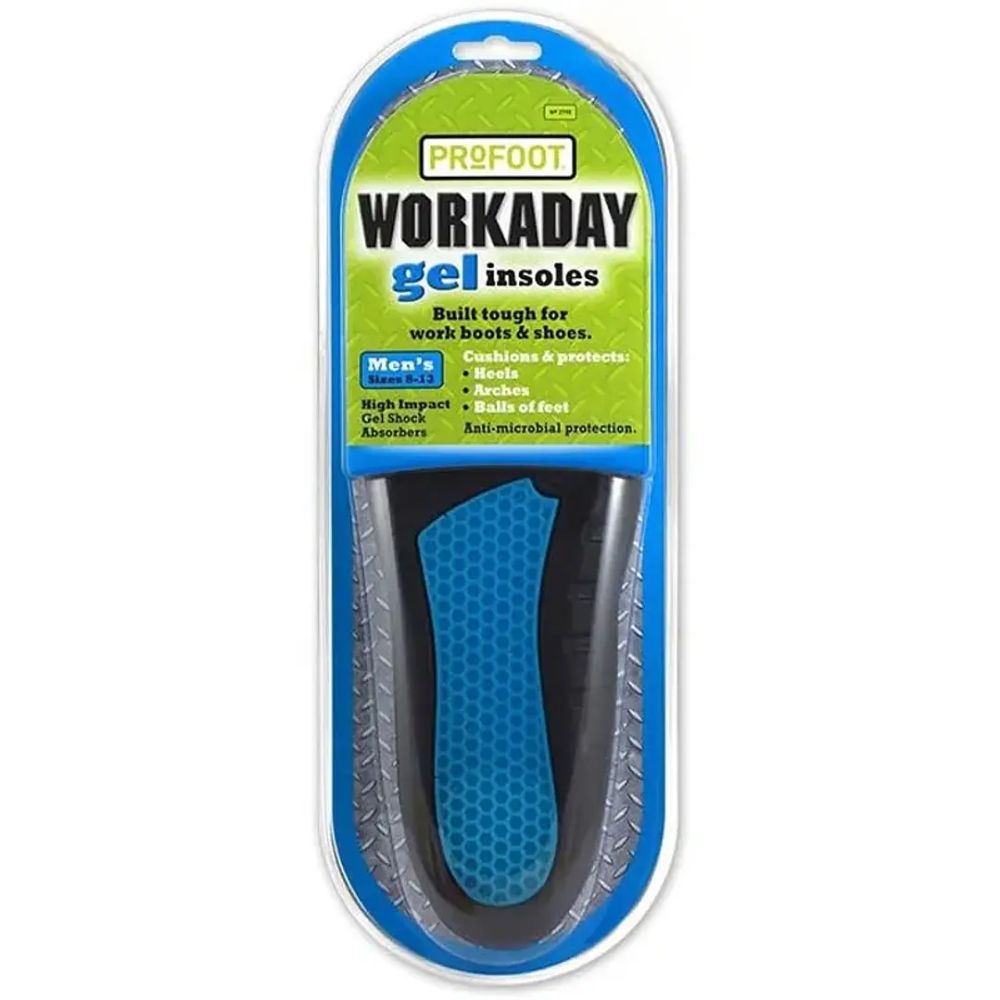 Plantilla de gel para trabajo, azul y negra, en blister