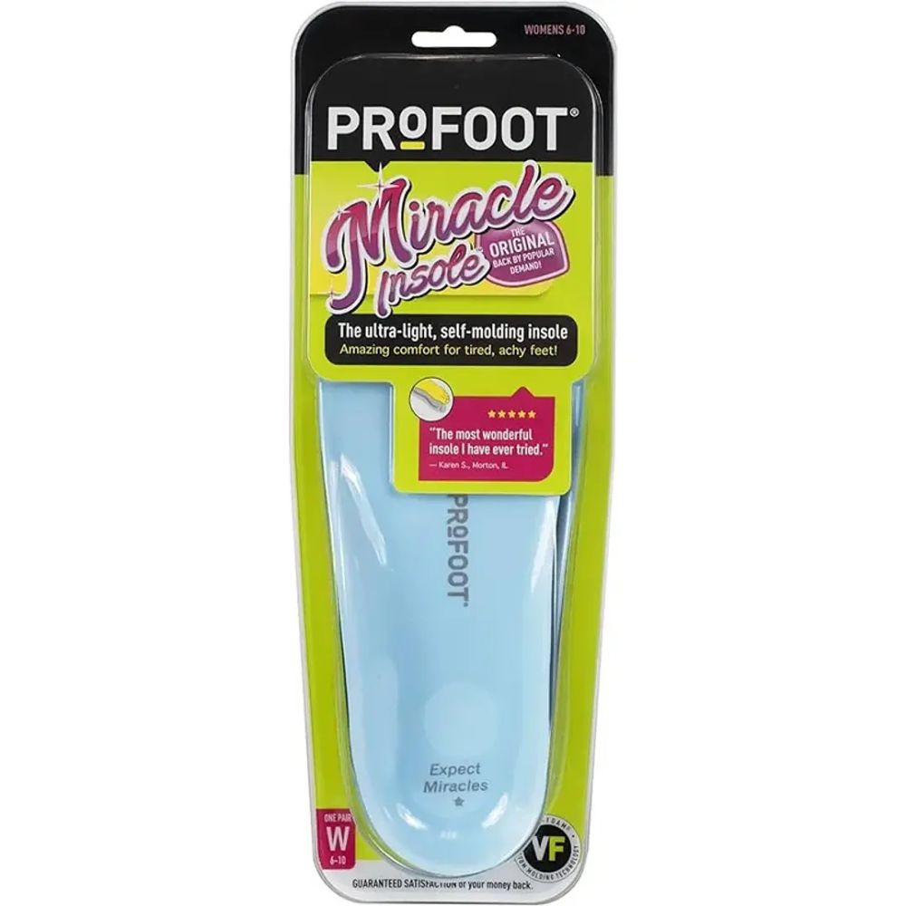 Plantilla Ultra Moldeable para mujer, inserto azul claro en empaque Profoot