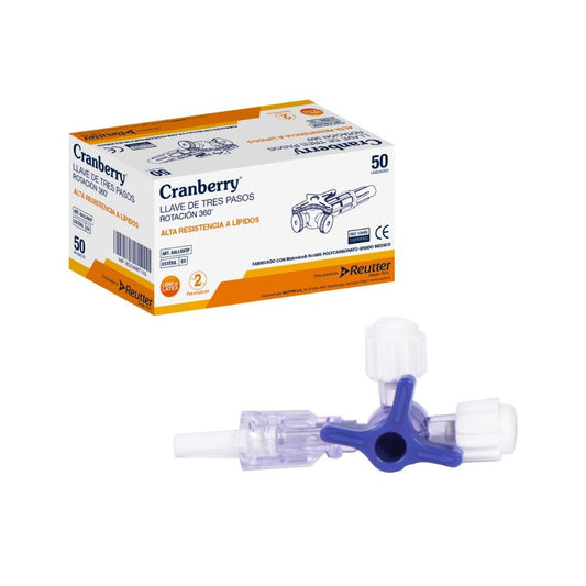 Llave Cranberry 3 Pasos 360° conector azul y piezas transparentes