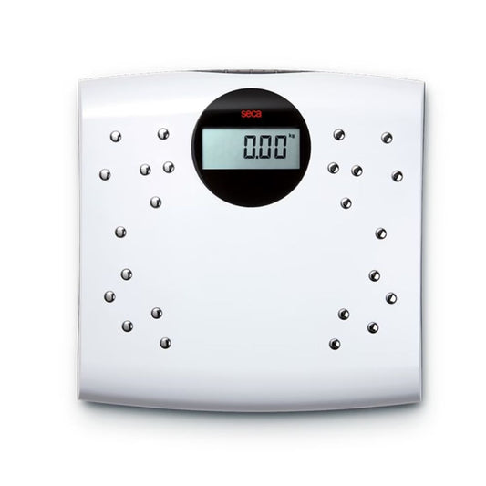 Balanza digital seca 804 con pantalla LCD y superficie blanca, para medición de grasa