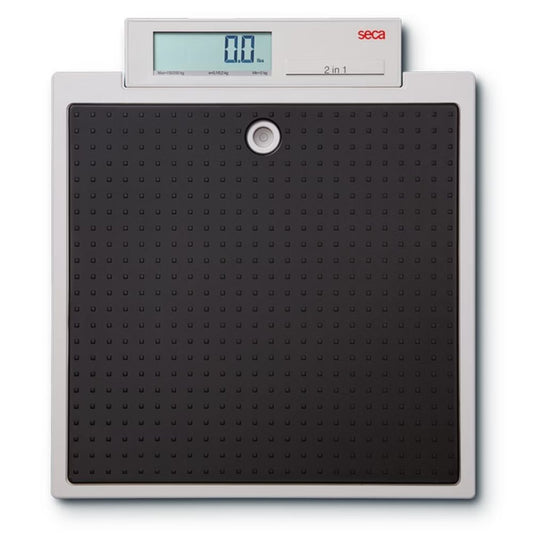 Balanza digital seca 876 con pantalla LCD azul y botón circular central