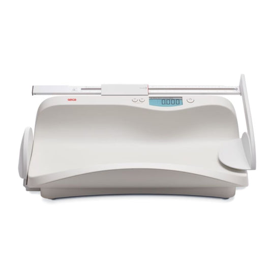 Balanza pediátrica 374 inalámbrica con pantalla y controles, vista frontal