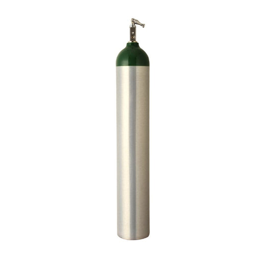 Cilindro de oxígeno de aluminio 685 L tipo e, válvula superior y tapa verde