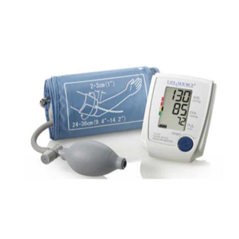 Esfigmomanómetro semiautomático con brazalete y pantalla digital 130/85