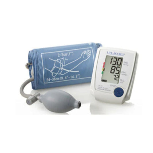 Esfigmomanómetro semiautomático con brazalete y pantalla digital 130/85