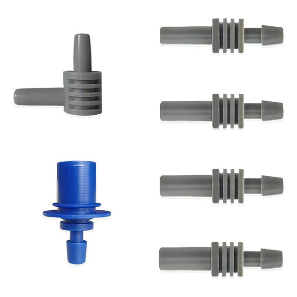 Adaptador para esfigmo digital: conector gris y pieza azul con enganche a presión