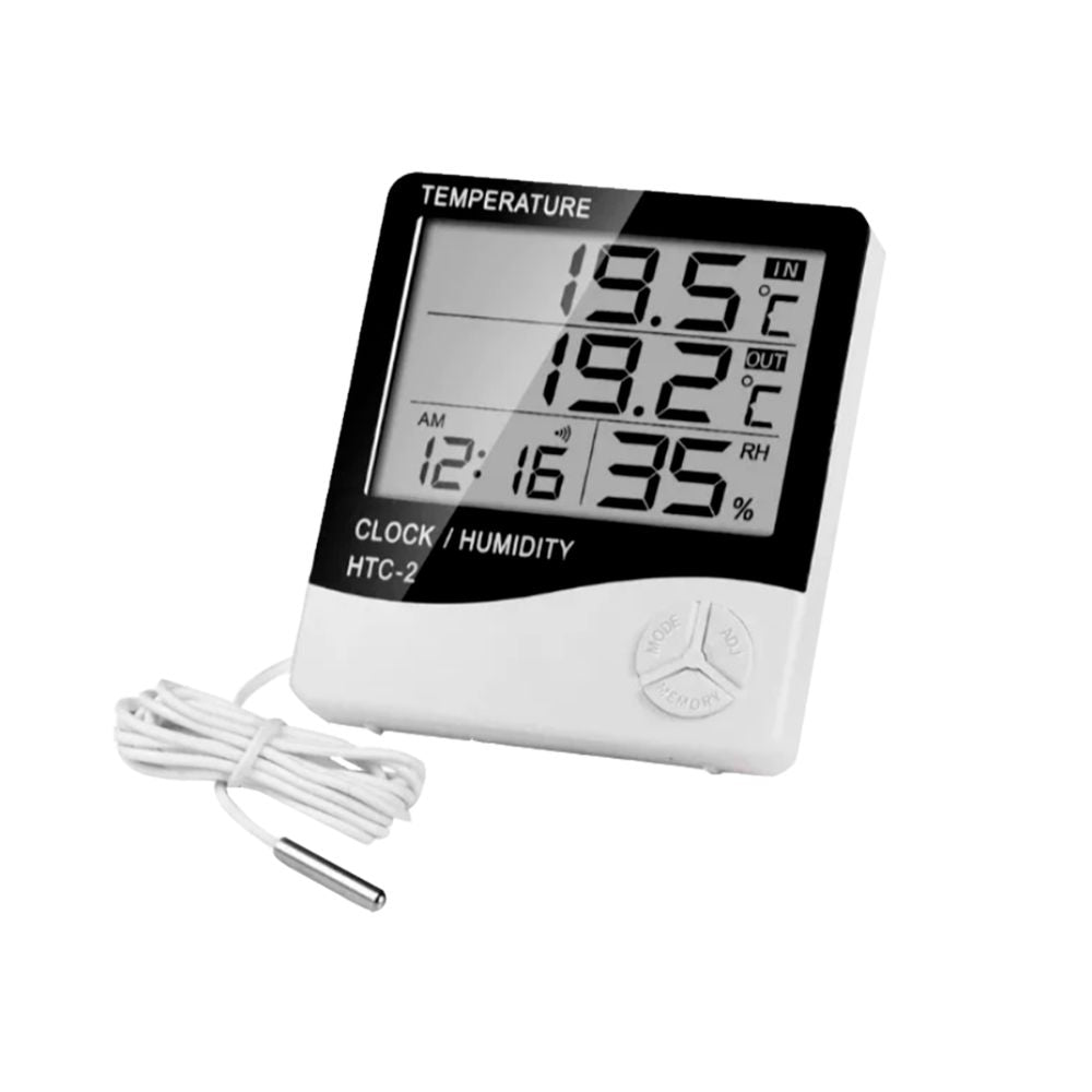 Medidor digital de temperatura y humedad con cable y sonda