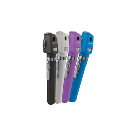 Oftalmoscopio Pocket LED en varios colores: negro, blanco, morado y azul