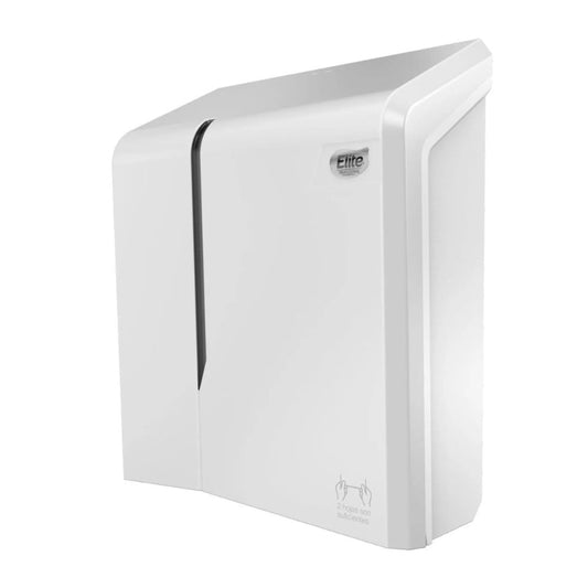 Dispensador de toalla interfoliada Elite blanco, con ranura frontal y asa