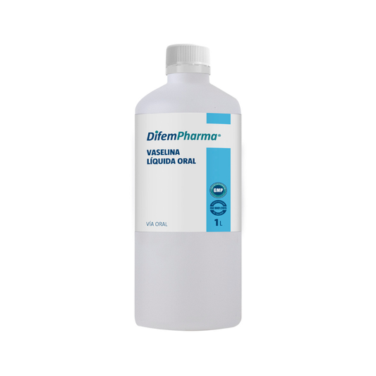 Vaselina líquida oral DifemPharma en frasco blanco con tapa gris, 1 L