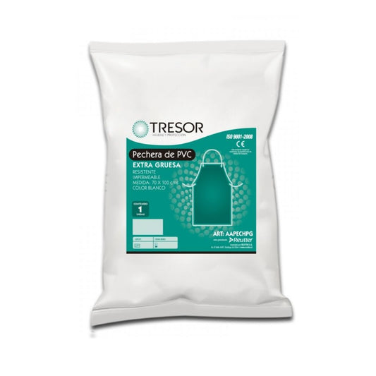 Bolsa de pechera de PVC extra gruesa 70x100 cm, empaque blanco