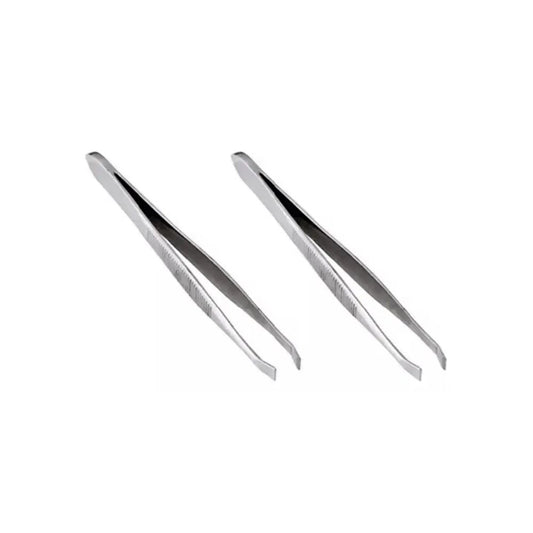 Pinza para cejas con puntas biseladas metálicas