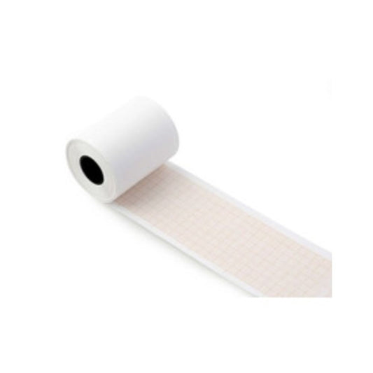 Papel rollo ECG blanco con cuadrícula, bobina y tira extendida
