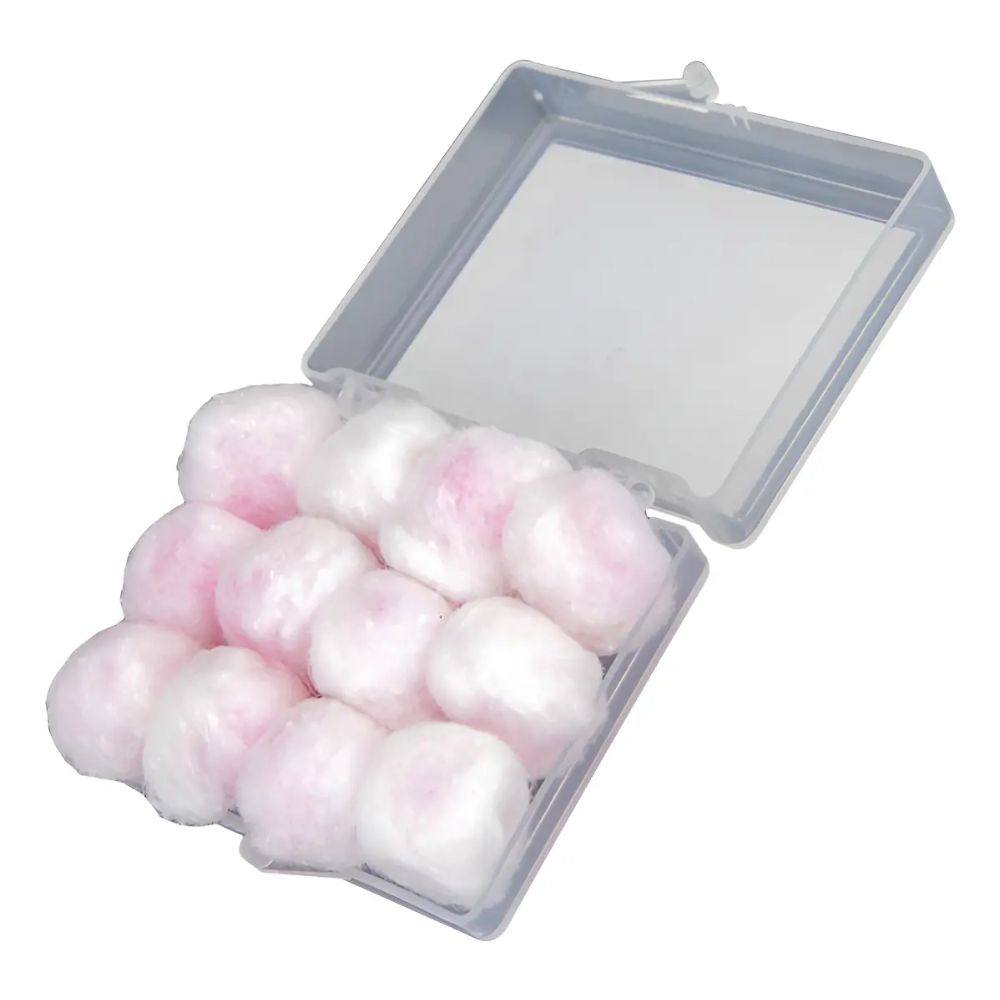 Tapones para oído de cera recubierta de algodón, en estuche transparente