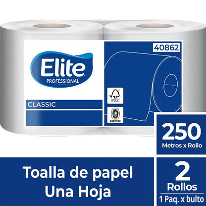 Toalla de papel Classic en rollo blanco, una hoja, 250 m, 40862