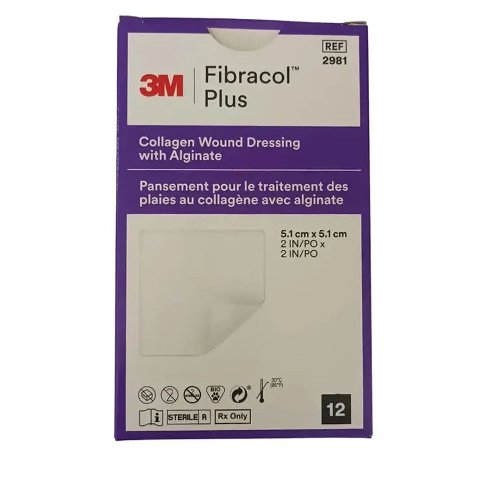 Caja de apósitos Fibracol Plus con alginato, REF 2981, 5.1x5.1 cm