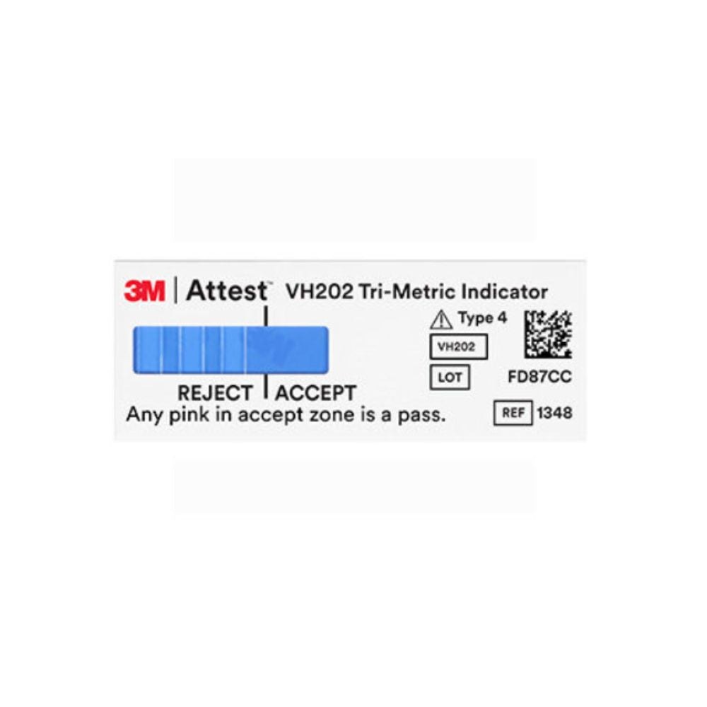 Attest VH202 Tri-Metric indicator card with REJECT/ACCEPT zones, REF 1348