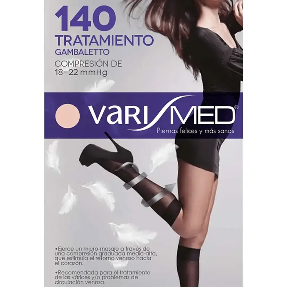 Calceta de compresión 18-22 mmHg, color oscuro, Varimed, 140