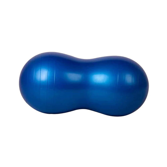 Pelota Pilates tipo maní azul 45x90 cm, formato en forma de cacahuate