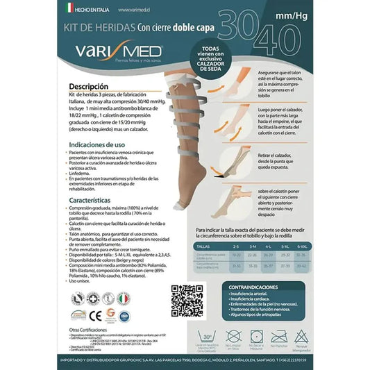 Kit para herida con cierre doble capa y guía de uso (9037-9038-9024-9025)