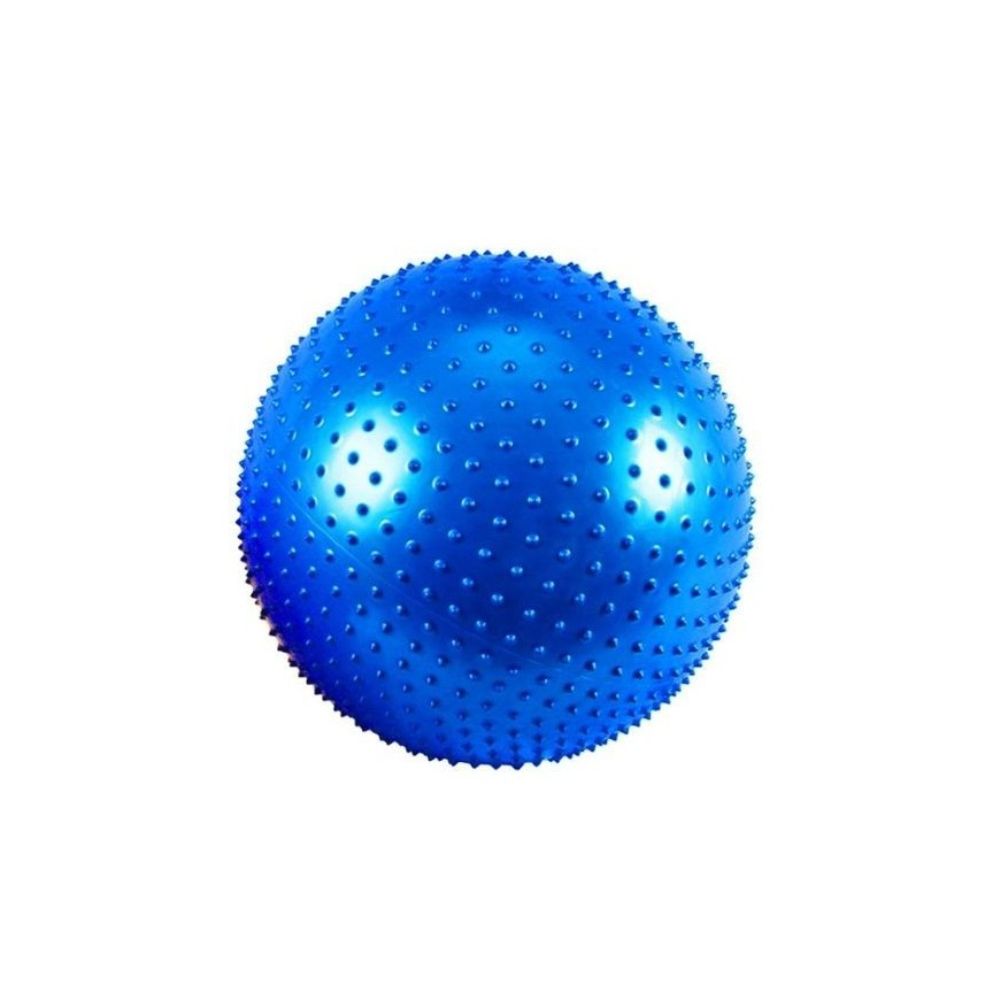 Pelota erizo de pilates azul 65 cm con textura de puntitos
